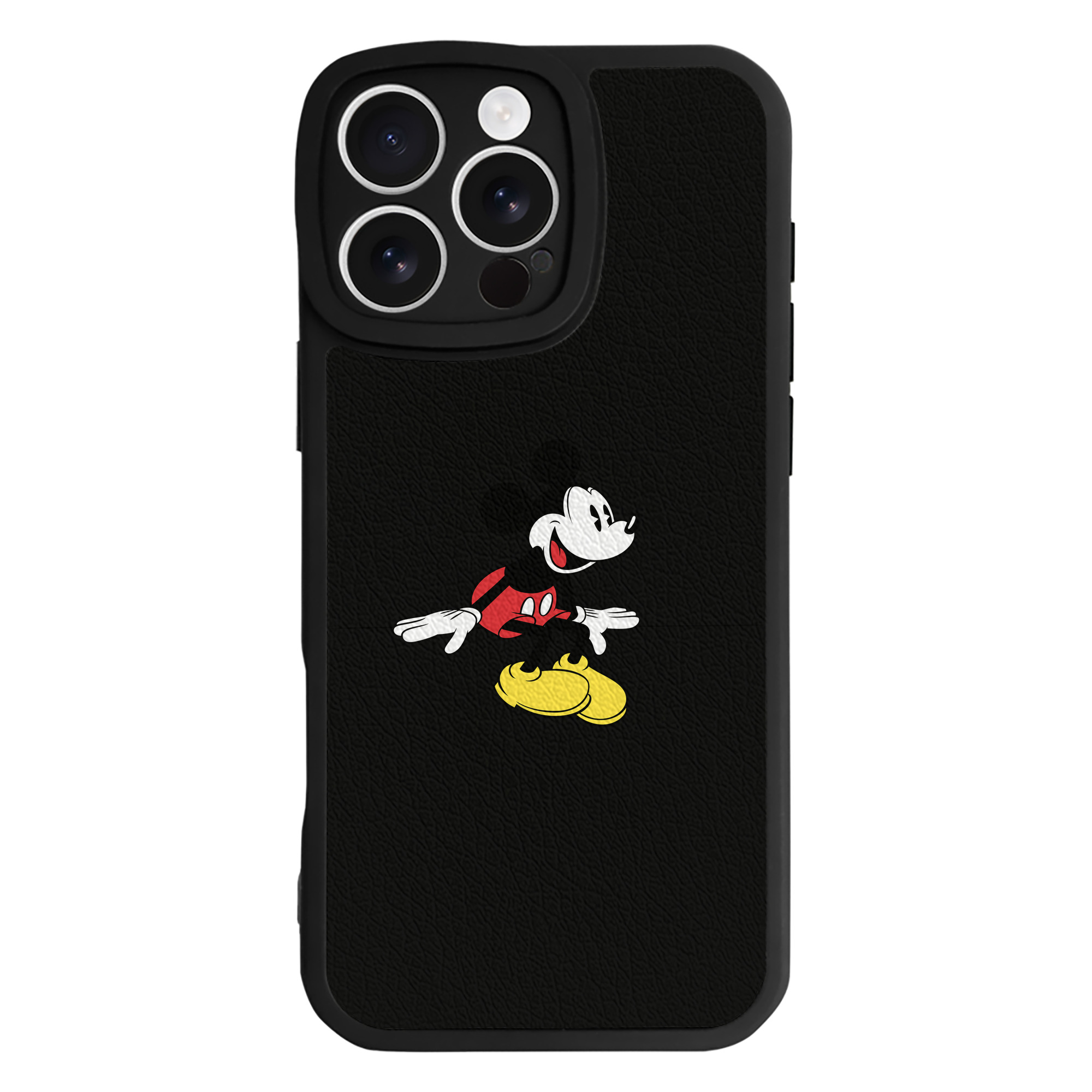 （画像用） ミッキーマウス Mickey Mouse 【iPhone 16シリーズ対応】シリコンスマホケース（レザー調） 材質：シリコン